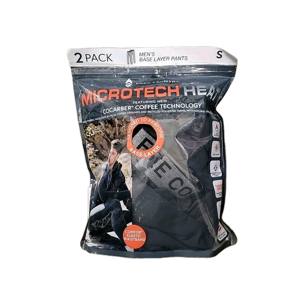 Free Country Men's Microtech Heat Base Layer Pant, H40MB3918-2S-2‎ Pack